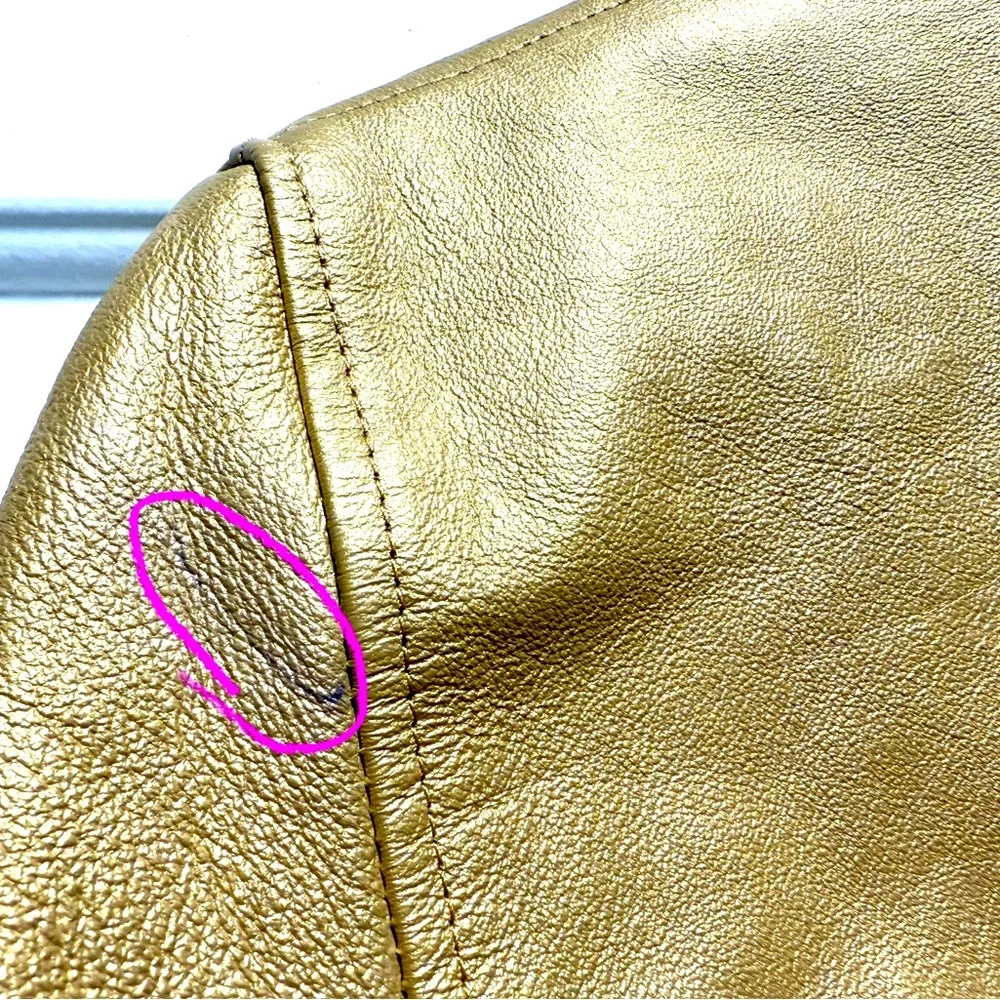 Tandy Leather / Santa Fe Leather Women's Gold double breasted Jacket, sz 8 - Picture 7 of 13